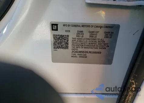 2018 Cadillac Xts Luxury из США, поврежденный, VIN 2G61M5S39J9166069